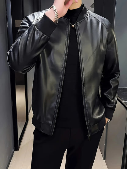 Zip-Up Leather Coat