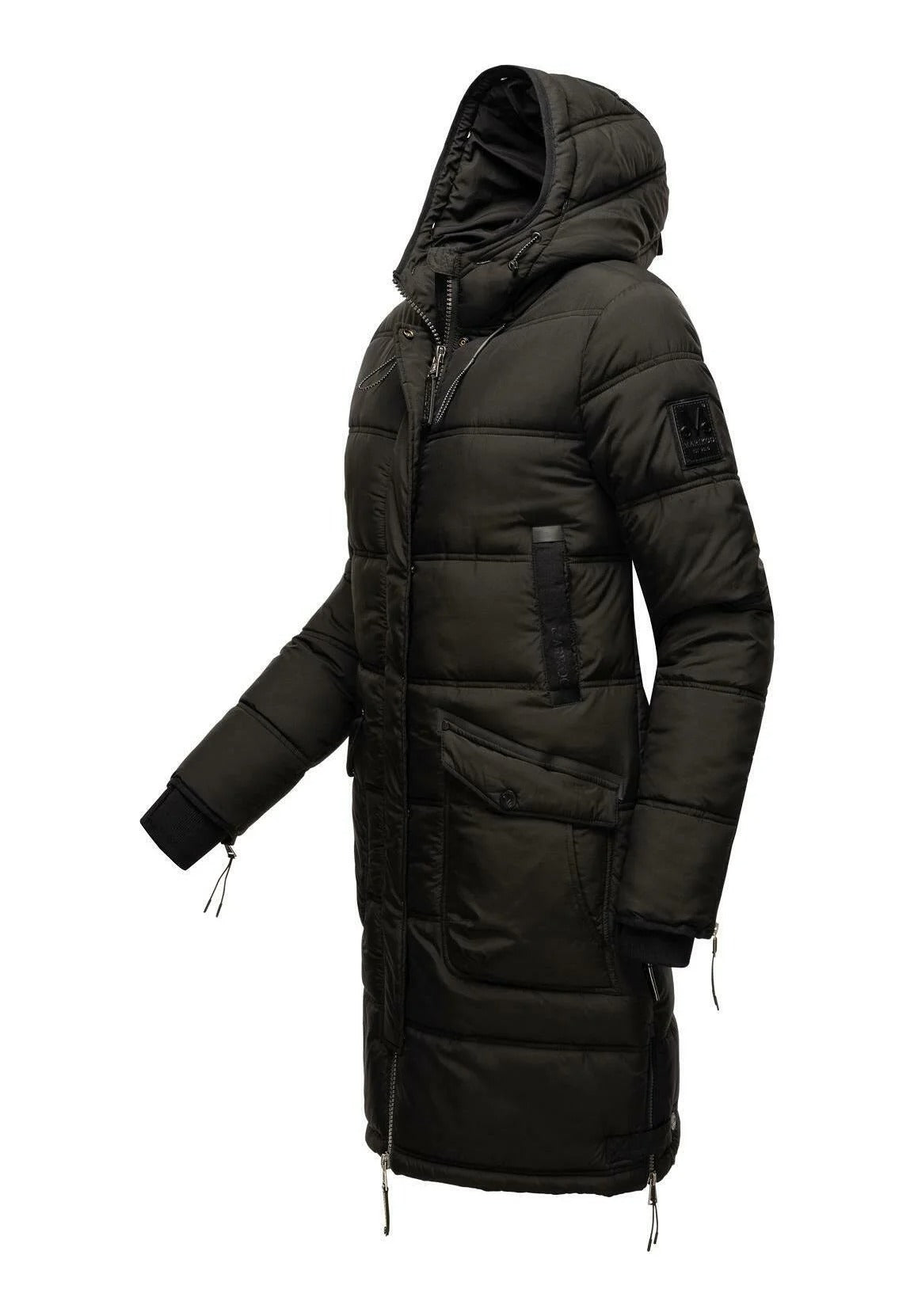 Fuzzy Trim Hooded Padded Coats