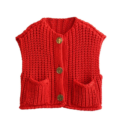Knit Cardigan Vest
