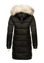 Fuzzy Trim Hooded Padded Coats
