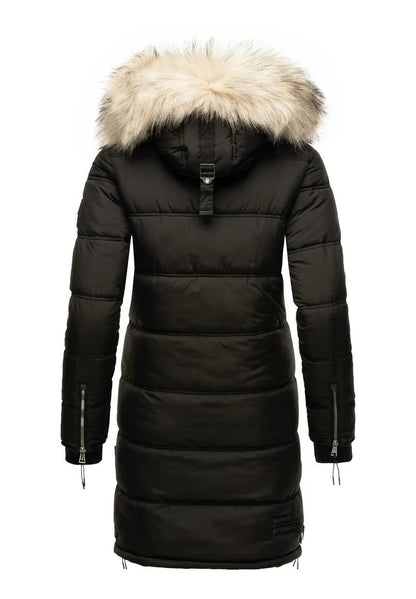 Fuzzy Trim Hooded Padded Coats