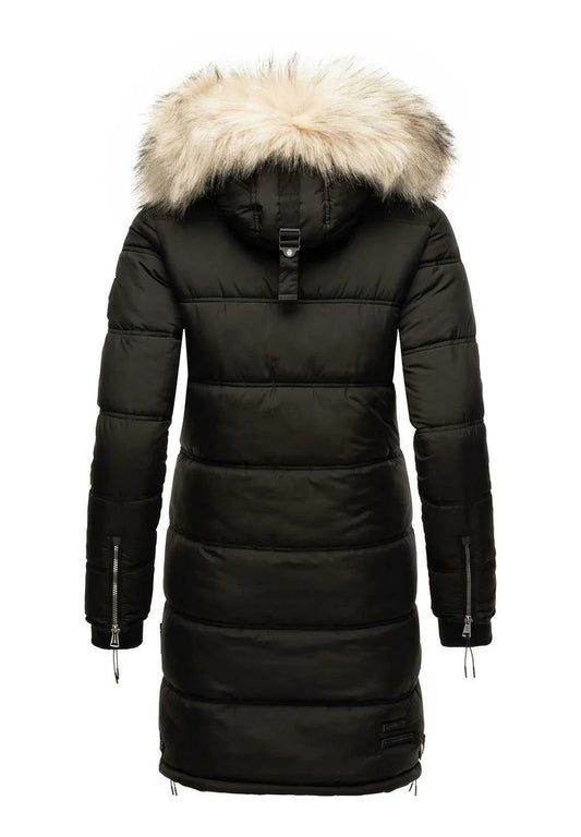 Fuzzy Trim Hooded Padded Coats