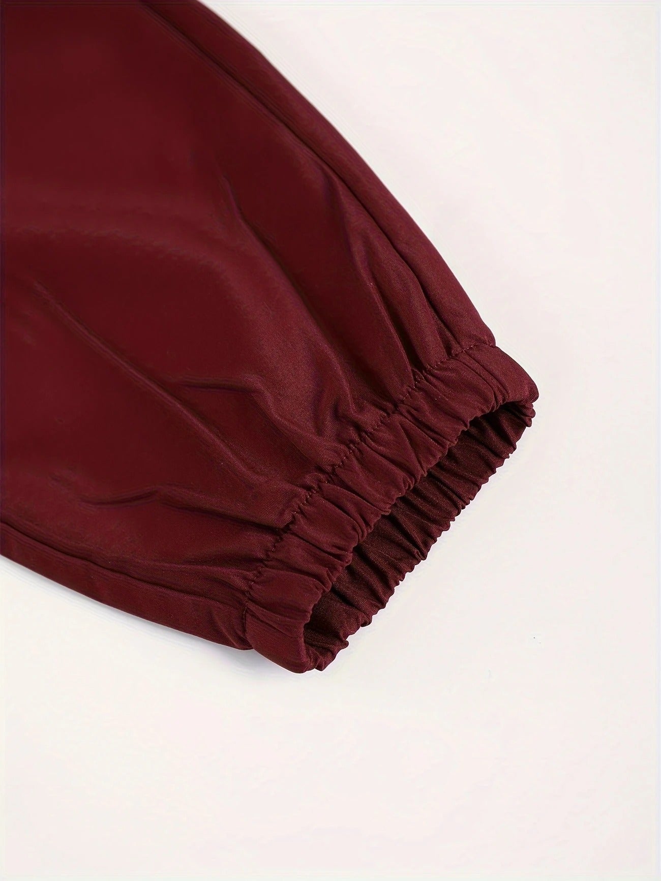 Long Sleeve Shirt Solid Drawstring Pants Two-piece Set