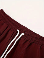 Long Sleeve Shirt Solid Drawstring Pants Two-piece Set