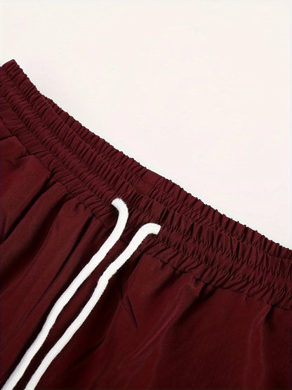 Long Sleeve Shirt Solid Drawstring Pants Two-piece Set