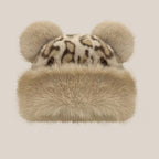 Vintage Leopard Mongolian Fur Hat