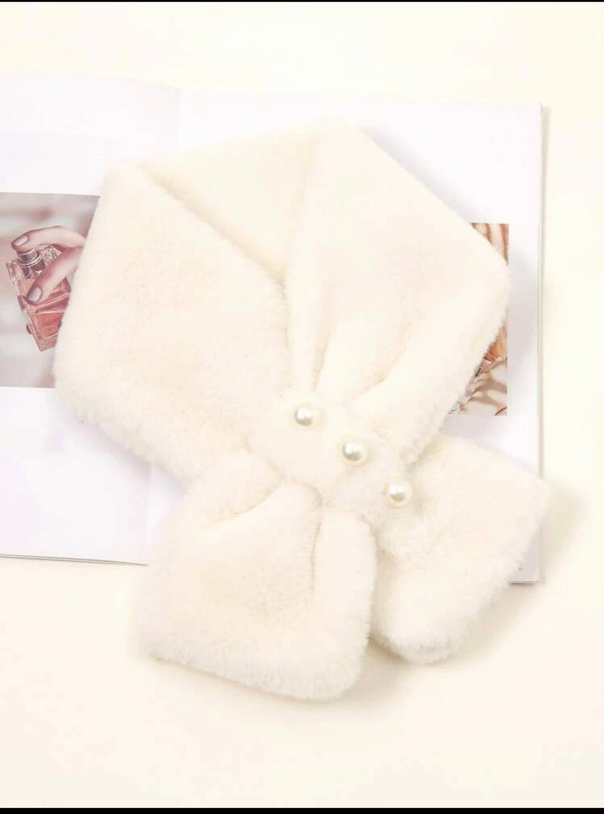 Faux Pearl Decor Scarf