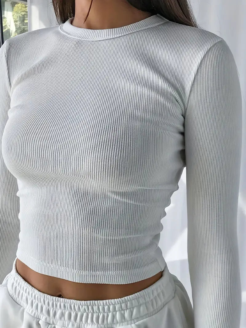 Slim Long Sleeve Crop Top