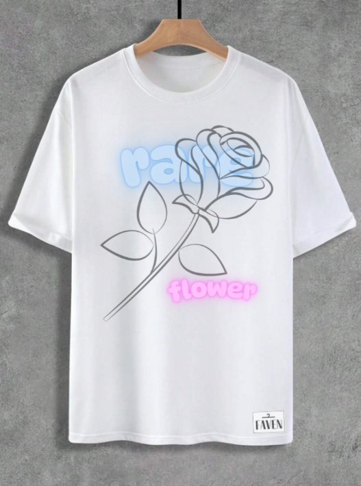 RARE Flower Oversized Round Neck Shirt