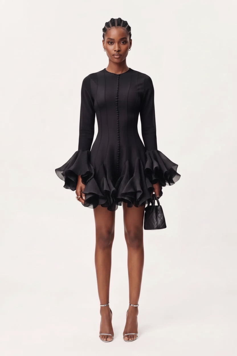 The Minimalist Ruffle Mini Dress