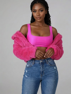 Cropped Plush Jacket