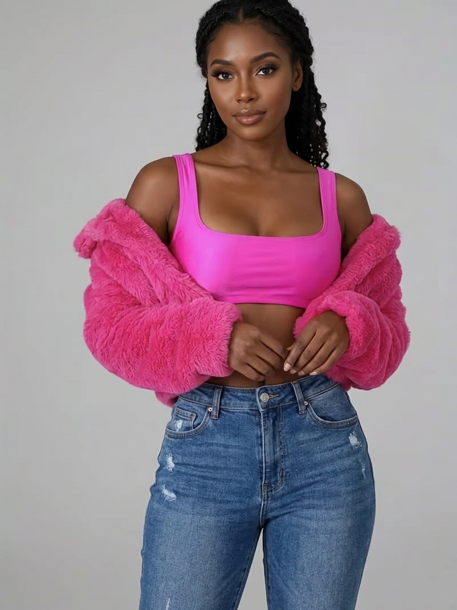 Cropped Plush Jacket