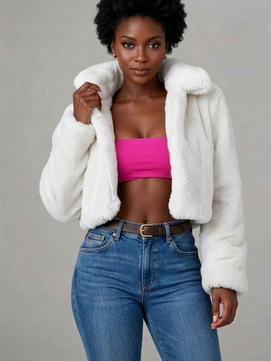 Cropped Plush Jacket