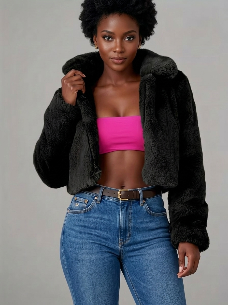 Cropped Plush Jacket