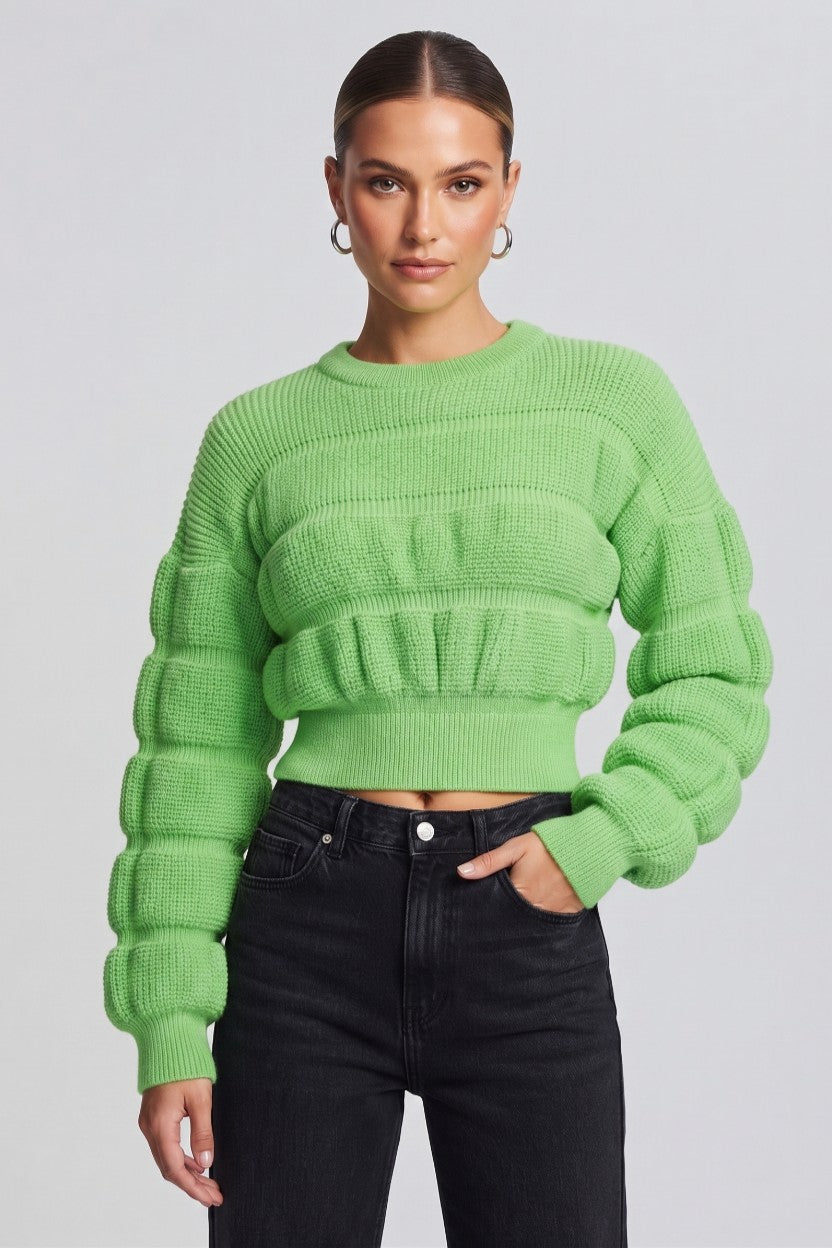 Vibrant Texture Knit Crop