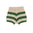 Striped Knit Cardigan Shirt and Knit Shorts Set