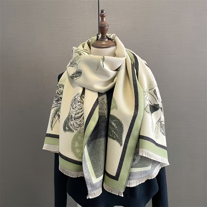 Elegant Floral Double-Sided Soft Versatile Scarf