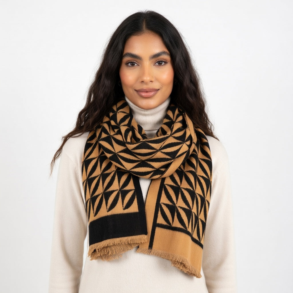 Reversible Faux Cashmere Splice Scarf