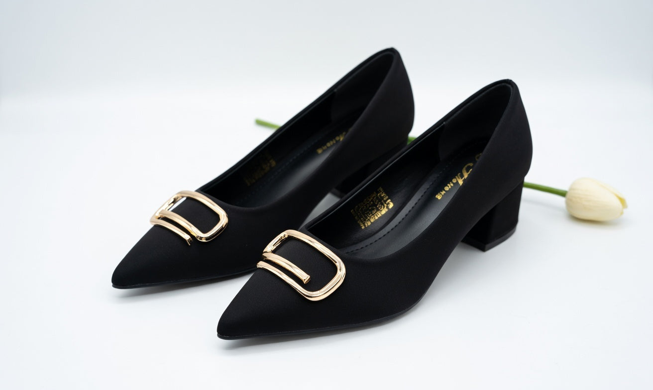 Elegant Teal Block Heel Pumps