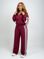 Street Stand-Up Collar Jacket and Straight Wide-Leg Trousers Two-Piece Set