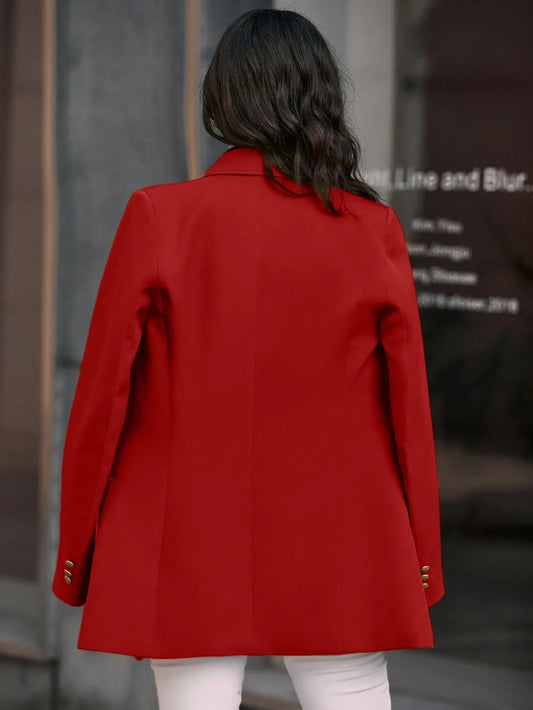Casual Lapel Neck Double Breasted Blazer