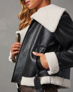 Faux Leather Shearling Jacket