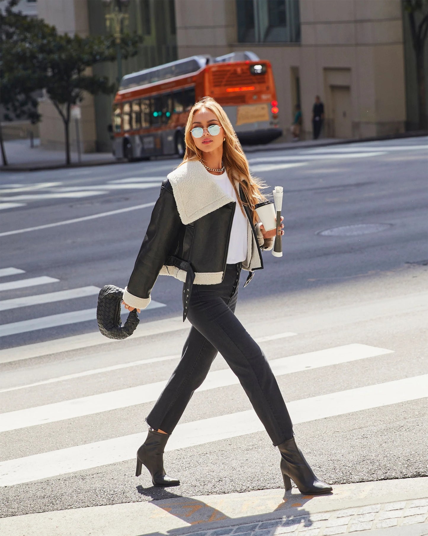 Faux Leather Shearling Jacket