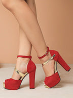 Red High Heel Sandal