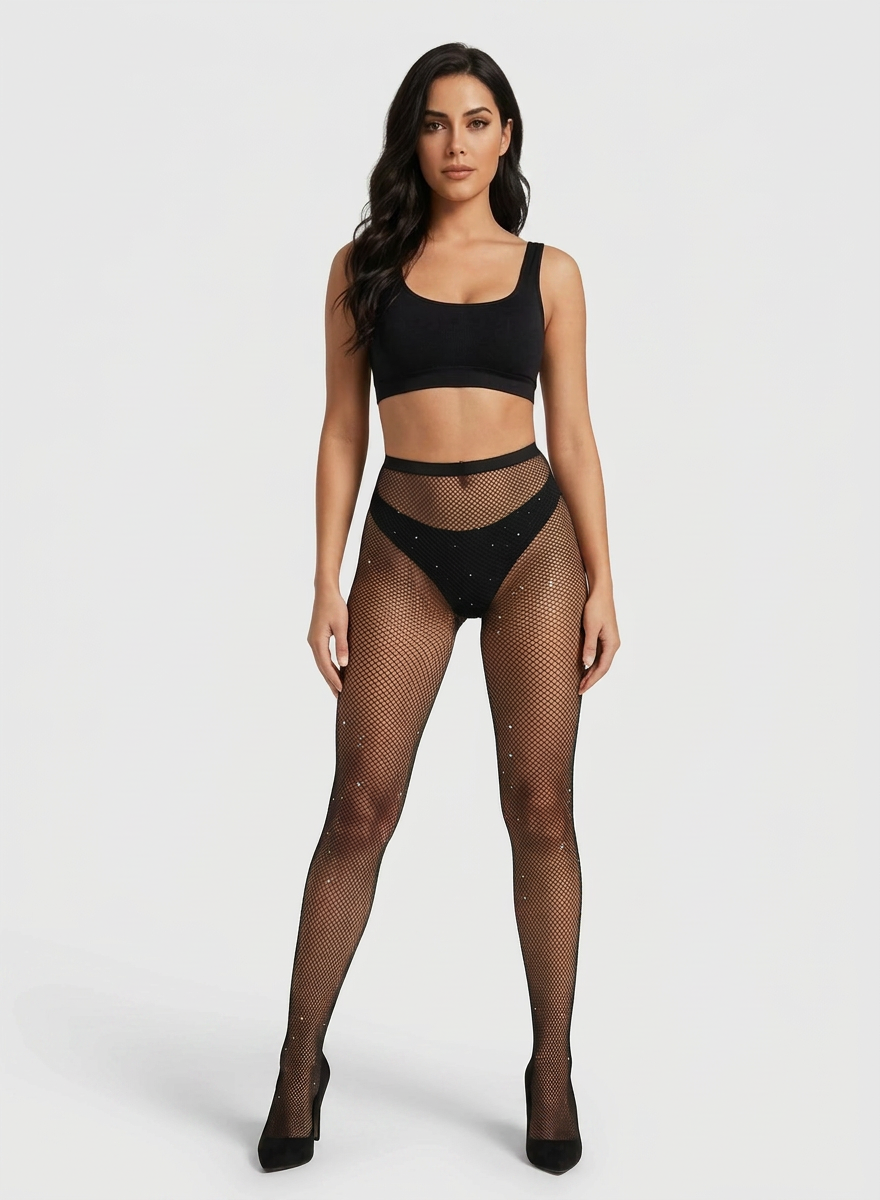 Diamond Black Fishnet Stockings