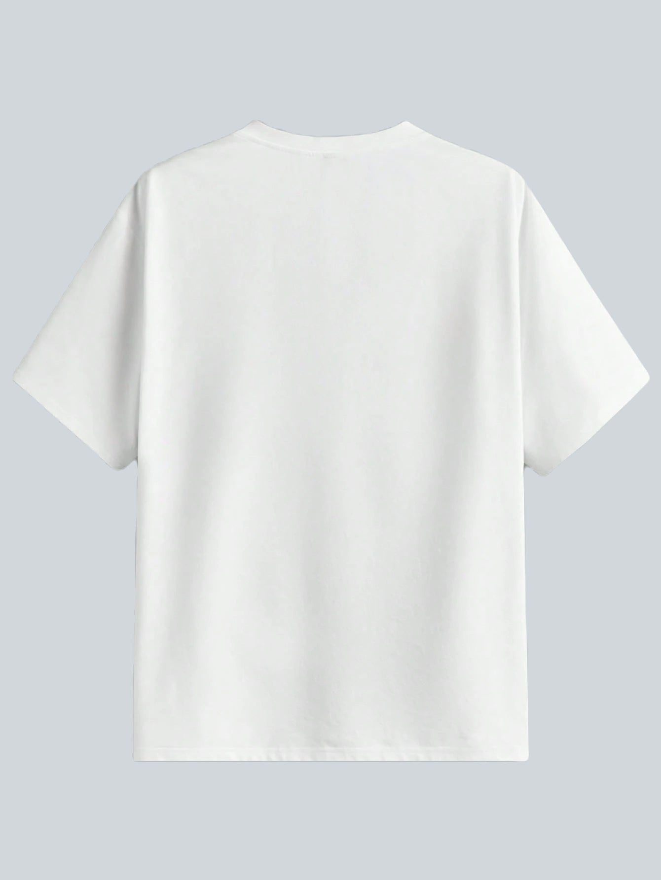 White t-shirt on a light gray background