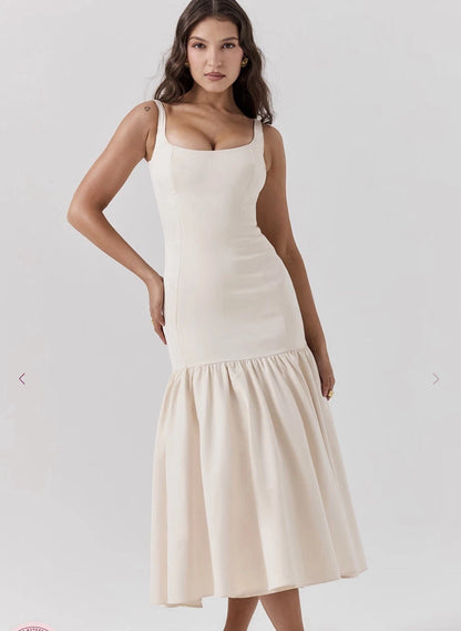 Elegant Spaghetti Strap Backless Dress