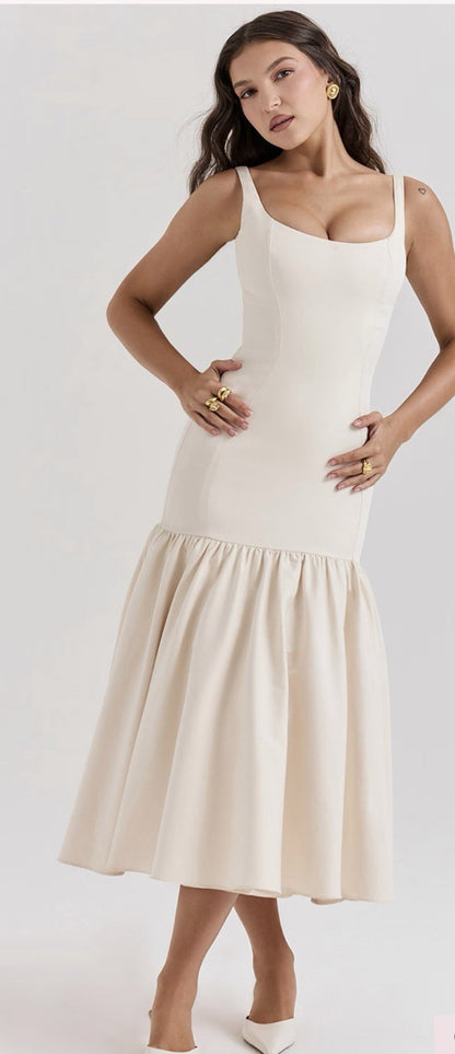 Elegant Spaghetti Strap Backless Dress
