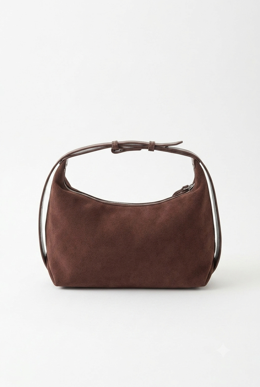 The Suede Crescent Hobo Bag
