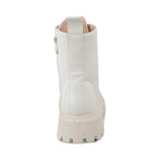White ankle boot on a white background