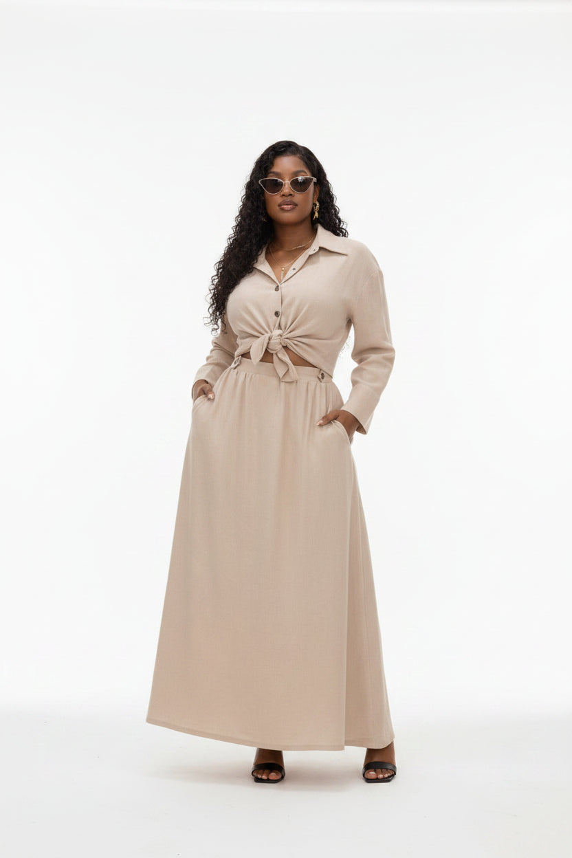Elegant Shirt and Skirt Set