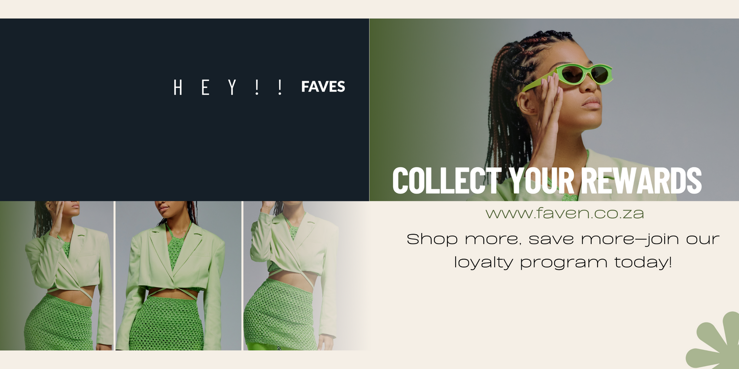Promotional banner for a loyalty program with a woman wearing sunglasses and green outfit.